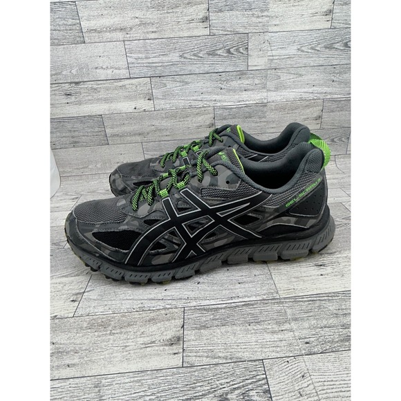 Asics Gel-Scram 3 Mens Trail Running Shoes Grey Camo Lime Green T6K2N Size 12 main image 14
